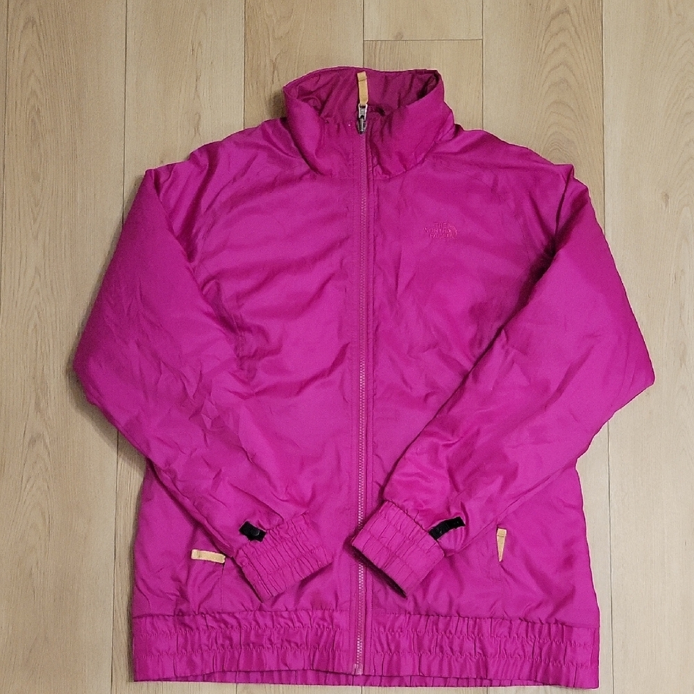 The North Face Women Fuchsia Puffer Jacket Windbreaker Windproof Size L
